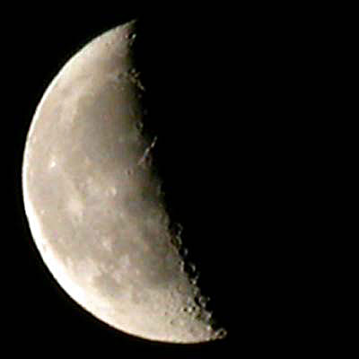 photo of
      Moon at half phase