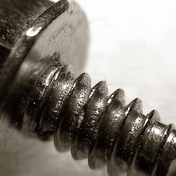 the screw through a 20x
      loupe
