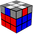 собран верхний белый крест, но боковые кубики верхнего креста неправильные