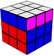 Поворот верхней грани кубика Рубика по часовой стрелке